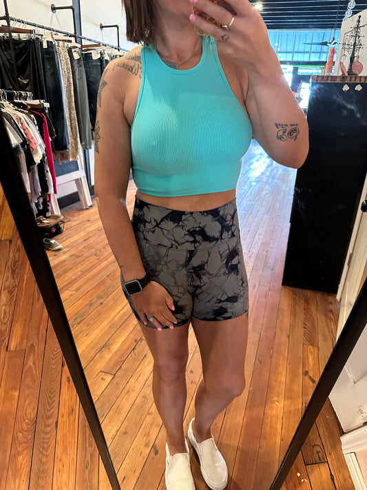 Kylie crop tank (teal)