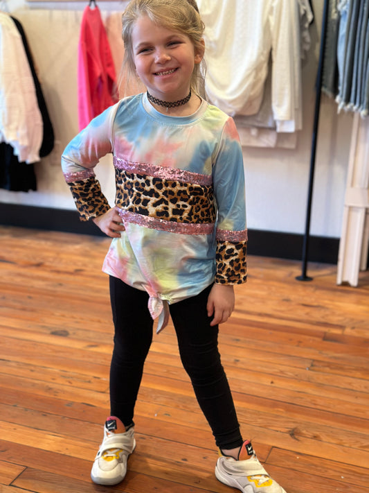 Kids the dye and cheetah top