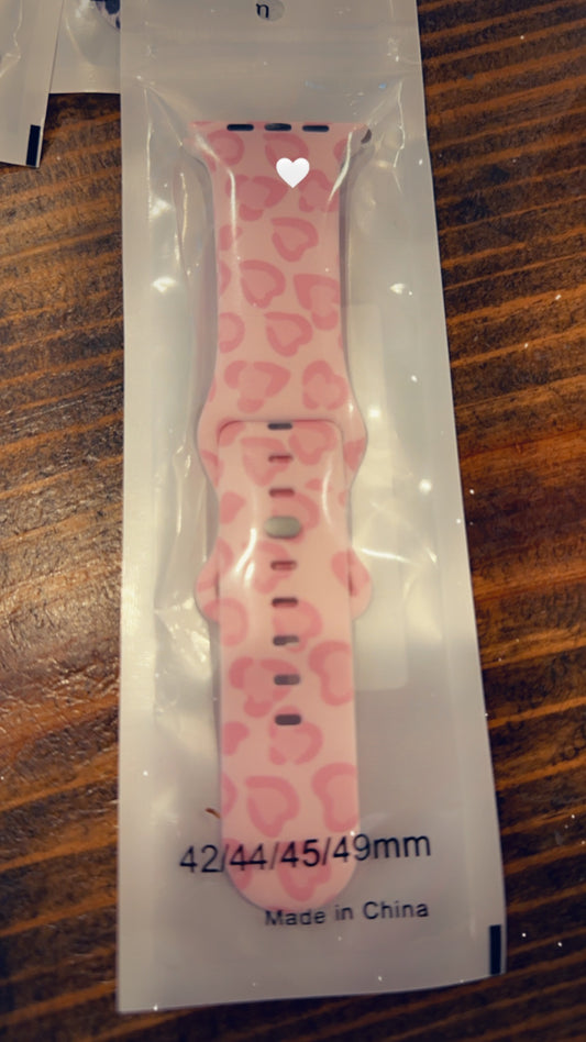 Pink cheetah Apple Watch band